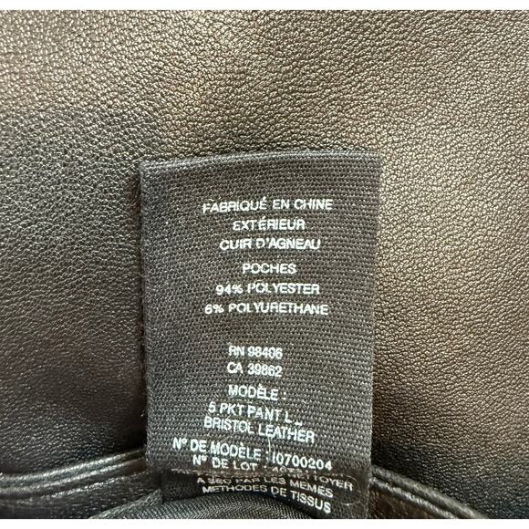Theory 5 Pocket Pant Bristol Lamb Leather Black Skinny High Rise Size 2 - Picture 9 of 9